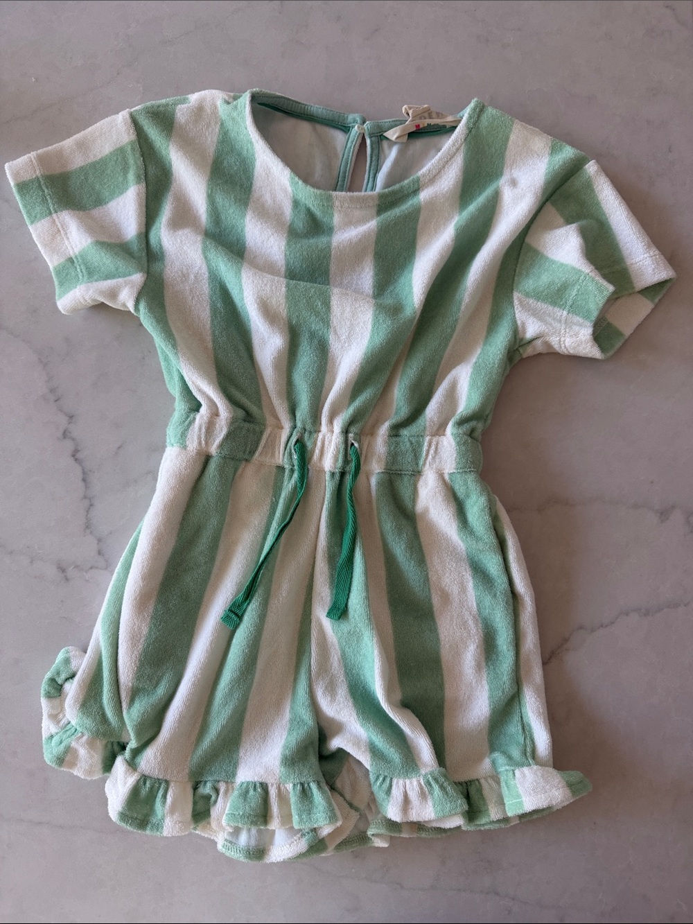 Mini Boden Kids' Stripe Terry Romper